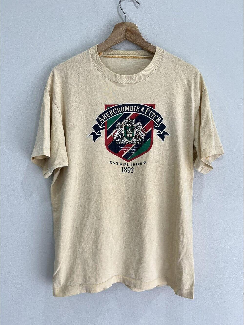 Vintage 90s Abercrombie and Ditch Tee Shirt salt pepper